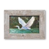 Egret in Flight framed 15×21 on bg lowl