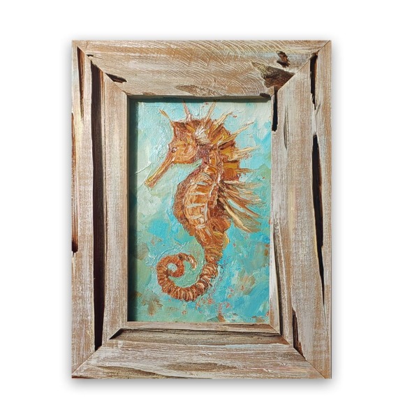 Seahorse Study 14×10.5 framed on bg low