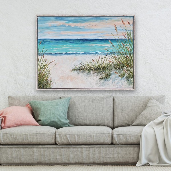 White Sands framed 38×50 framed on bg hung low