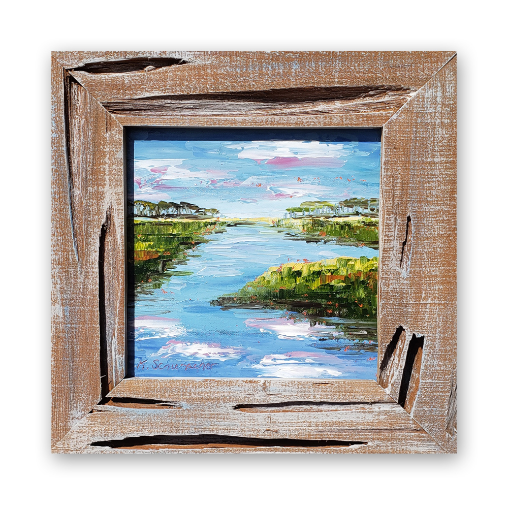 Coastal Marsh framed on bg low 13×13