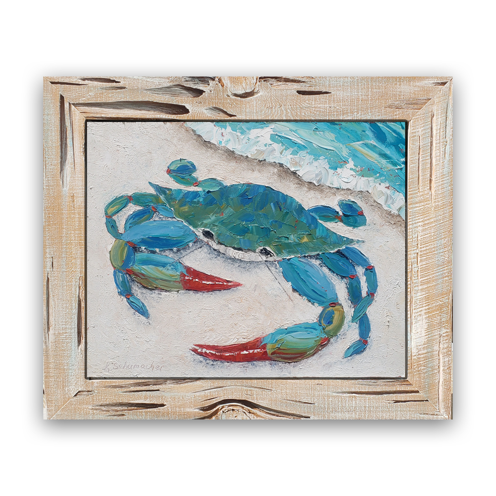 Emerald Coast Crab framed on BG low 23×27