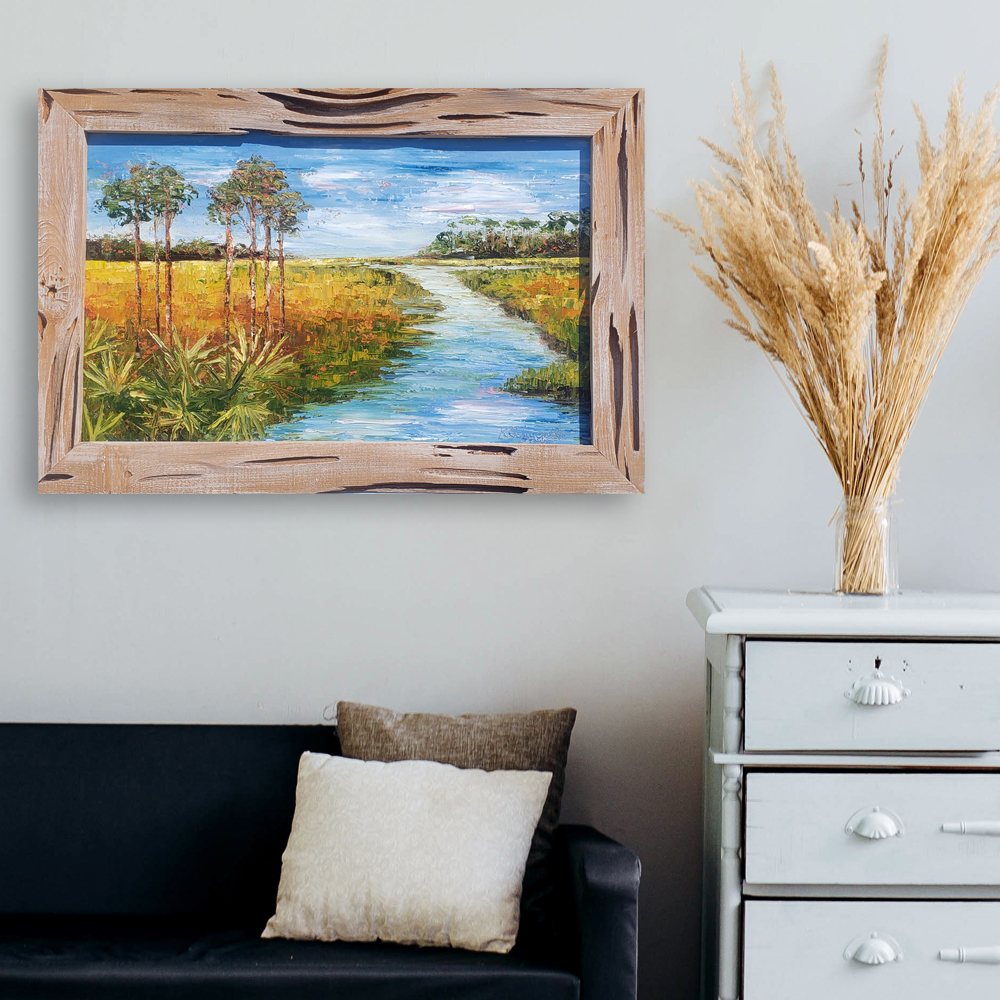 Palmetto Marsh 14×22.5 framed hung low jpg